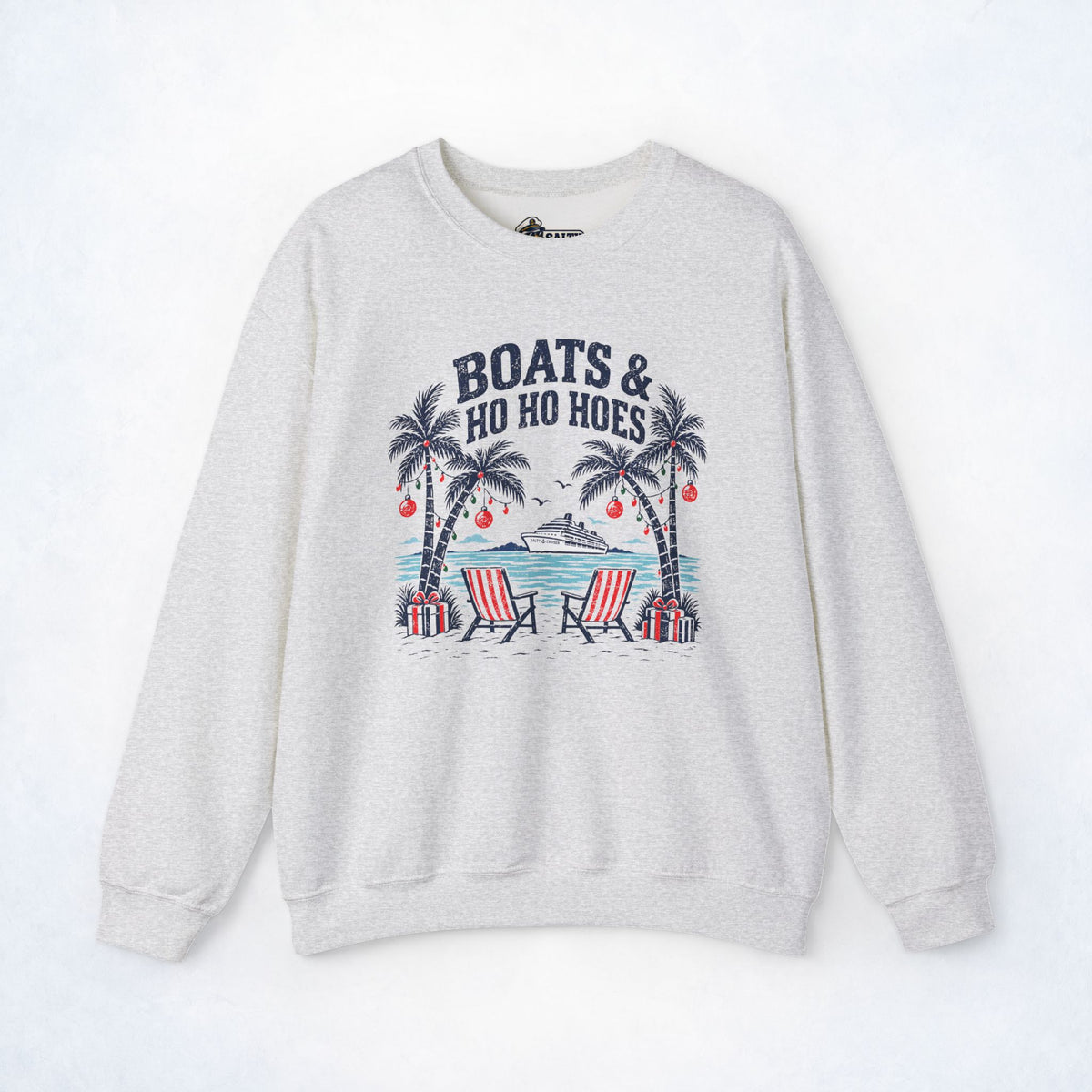 Boats & Ho Ho Hoes Tropical Christmas Sweatshirt
