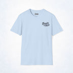 Boats & Hoes Retro Sunset Pontoon Front & Back Tee