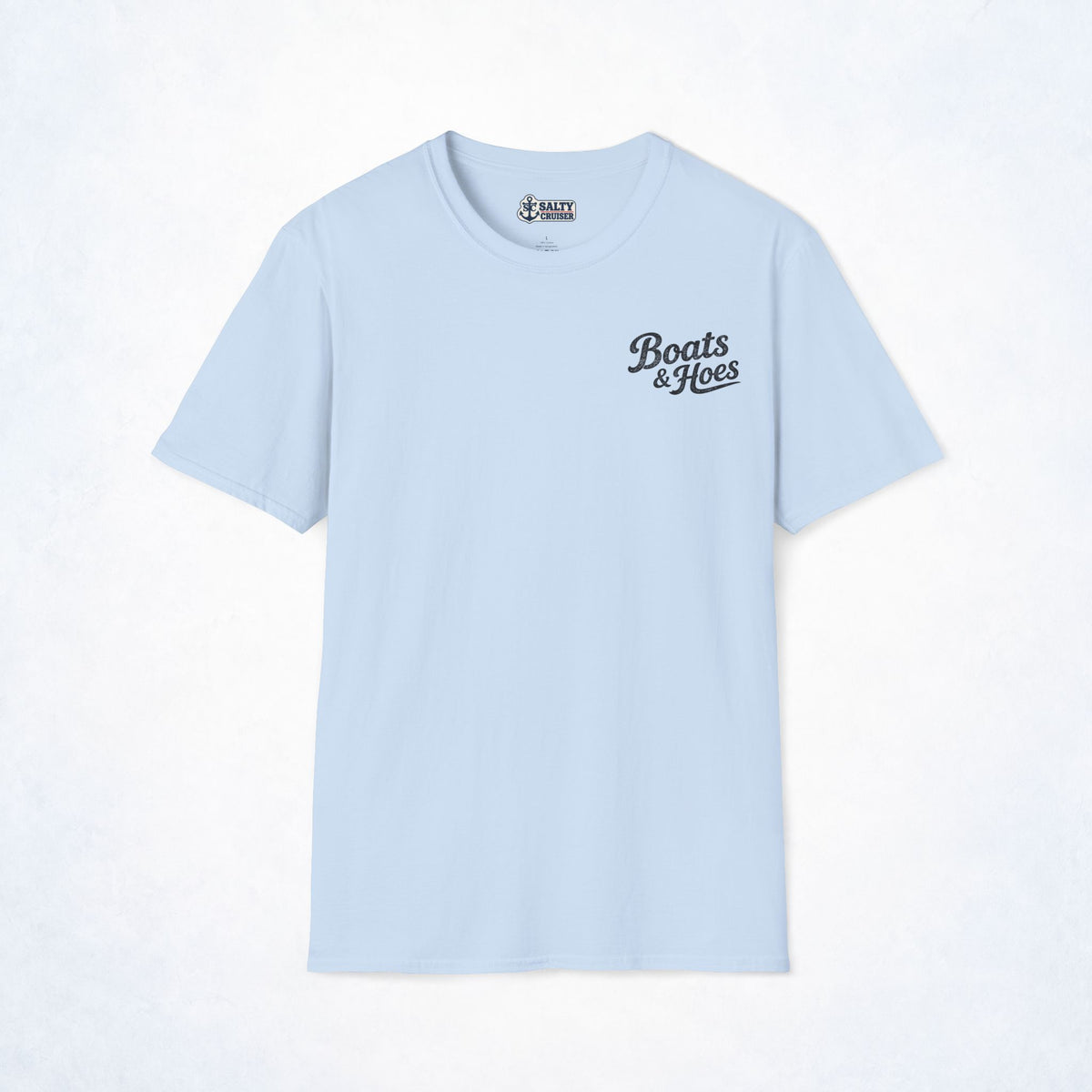 Boats & Hoes Retro Sunset Pontoon Front & Back Tee