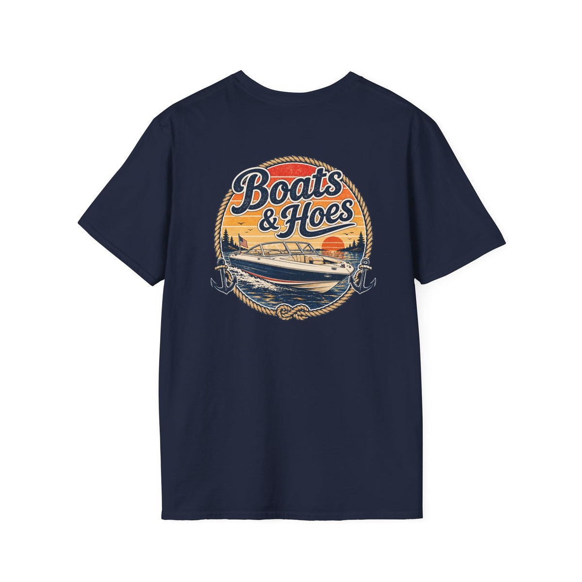 Boats and Hoes Speedboat Front and Back Tee