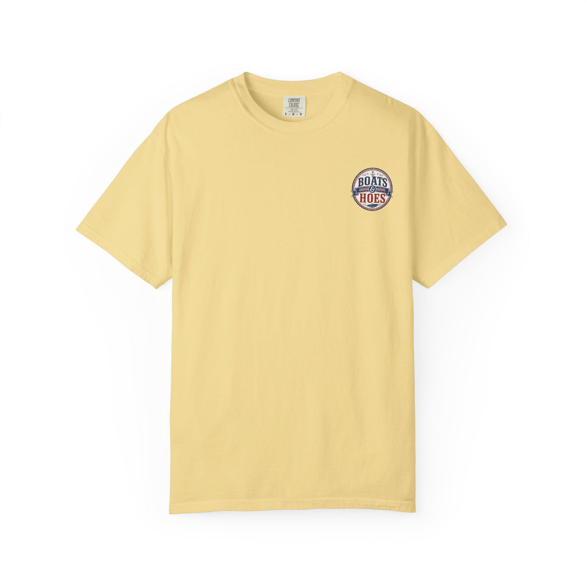 Boats & Hoes Vintage Nautical Badge Front and Back Tee