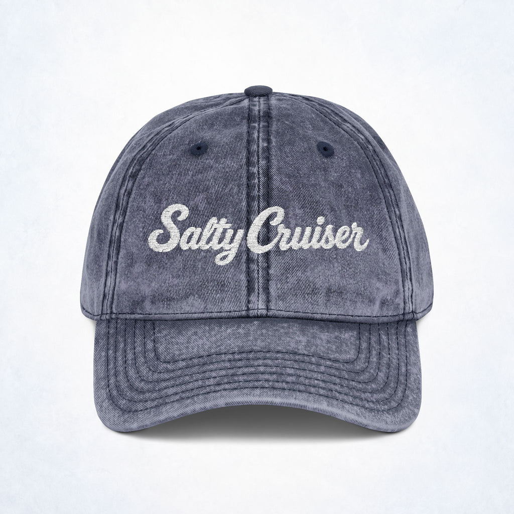 Salty Cruiser Embroidered Vintage Washed Cap