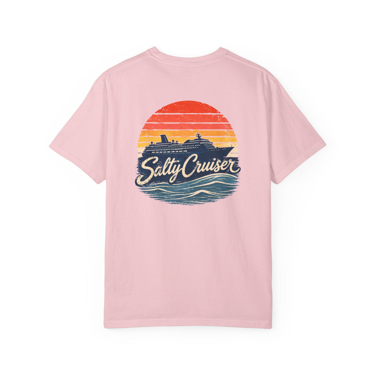 Salty Cruiser Sunset Cruise Front and Back Tee