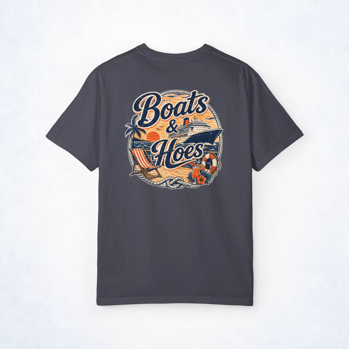 Boats & Hoes Retro Beach Cruise Tee - Comfort Colors