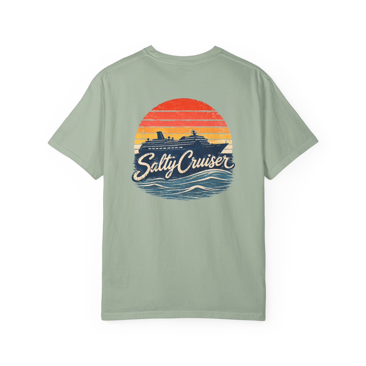 Salty Cruiser Sunset Cruise Front and Back Tee
