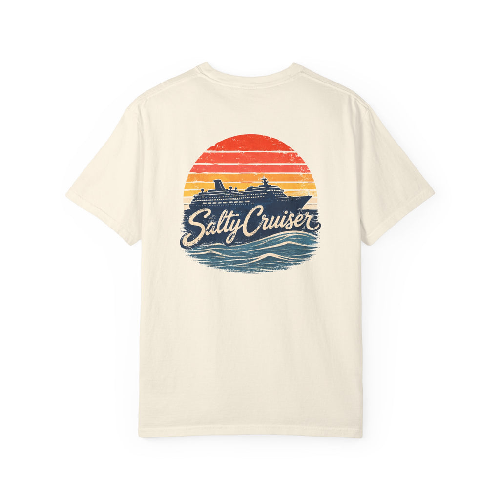 Salty Cruiser Sunset Cruise Front and Back Tee