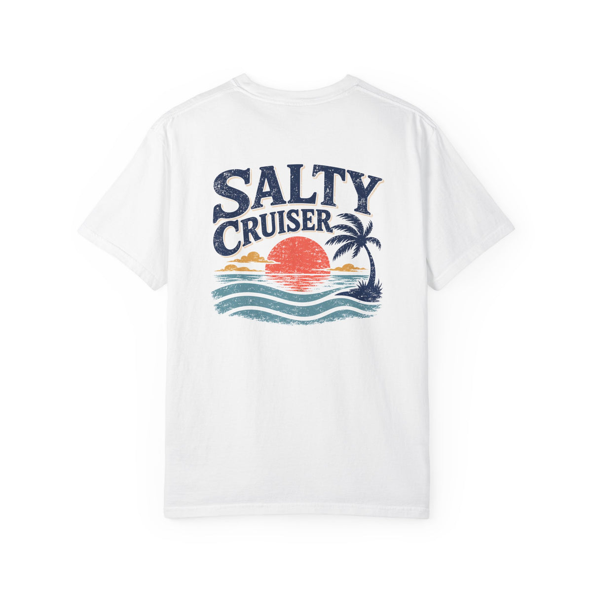 Salty Cruiser Retro Sunset Front and Back Tee