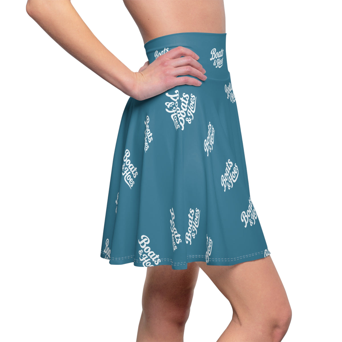 Boats & Hoes Sea Blue Skater Skirt
