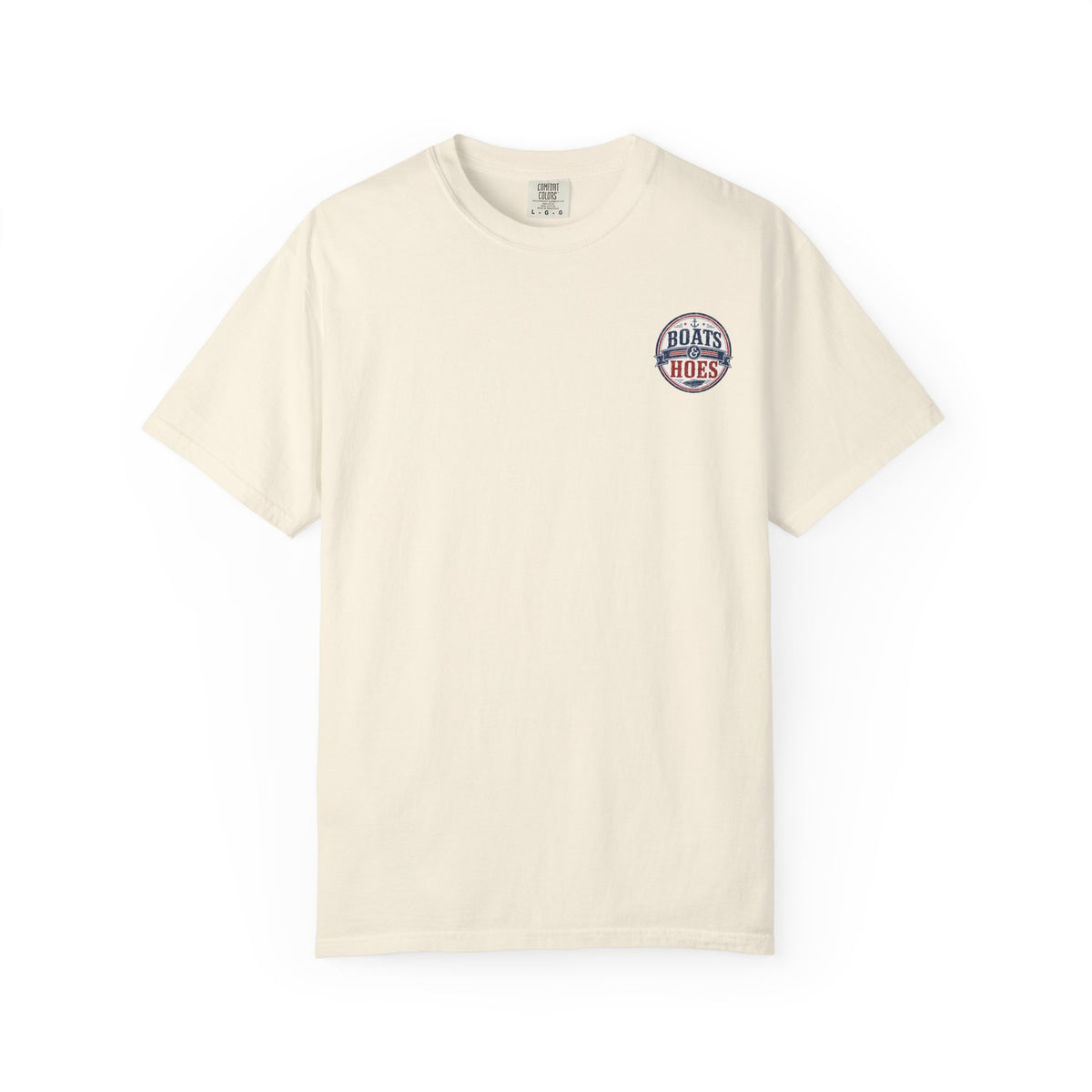 Boats & Hoes Vintage Nautical Badge Front and Back Tee