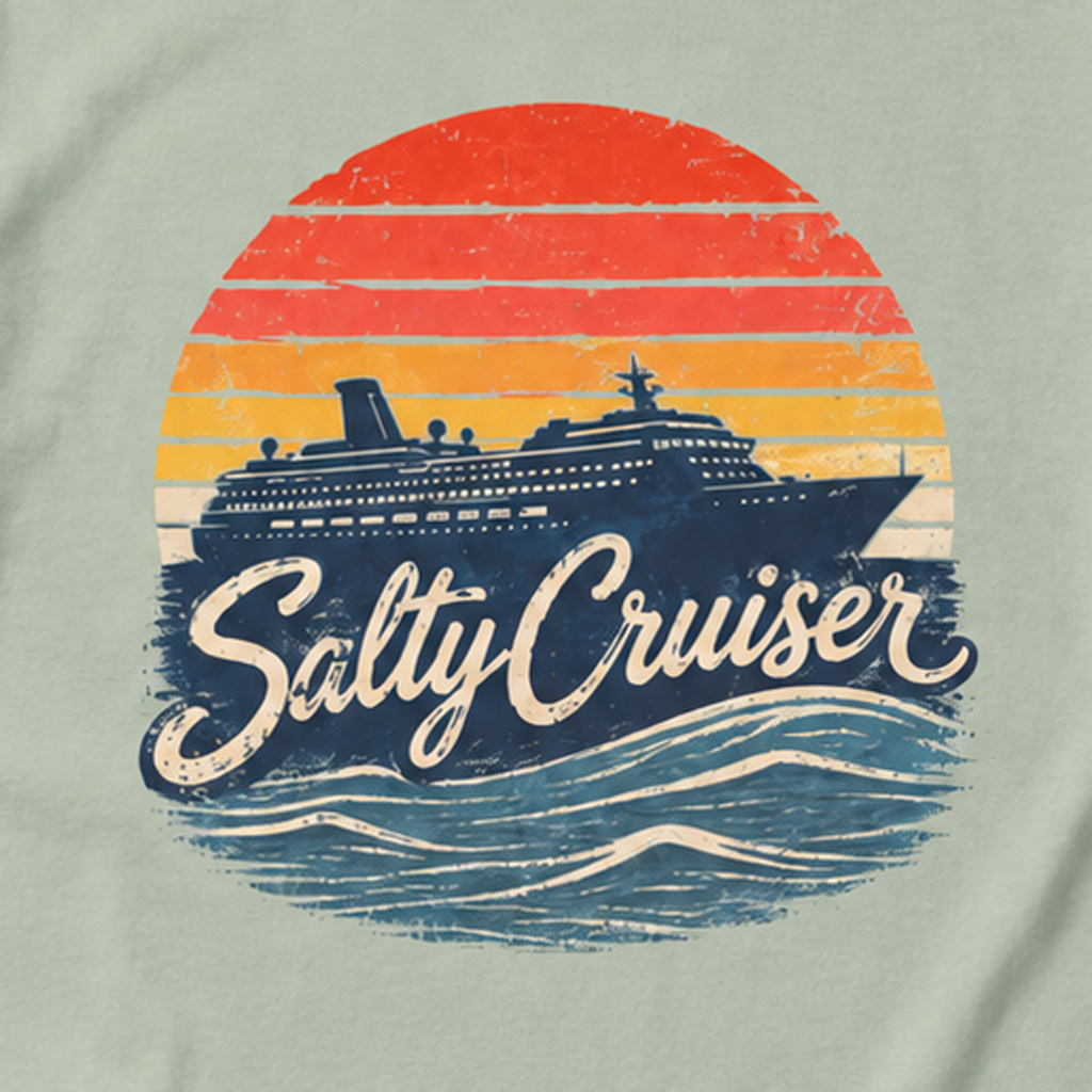 Salty Cruiser Retro Sunset Cruise Tee