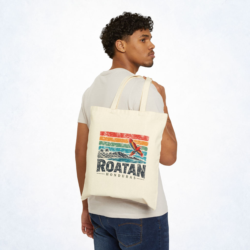 Roatán Honduras Macaw Cotton Canvas Tote Bag
