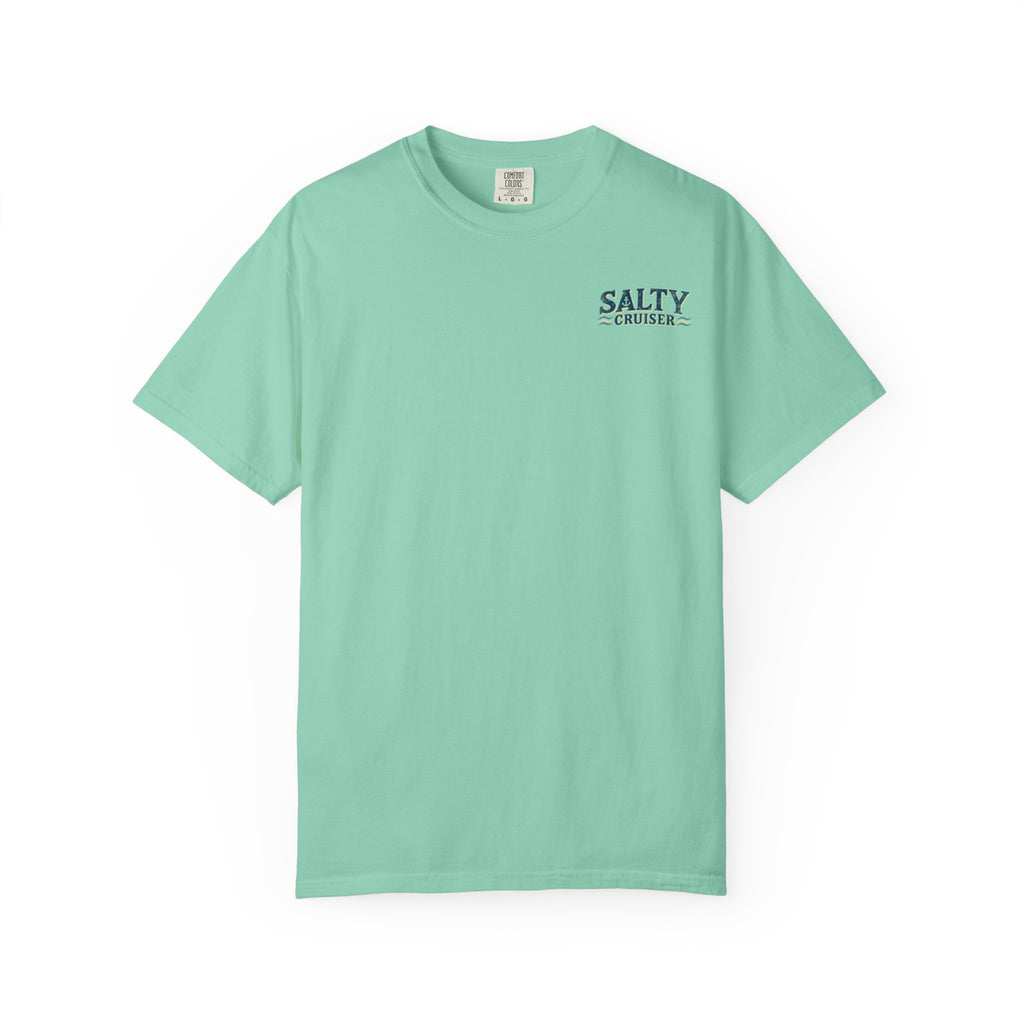 Salty Cruiser Sunset Cruise Front and Back Tee