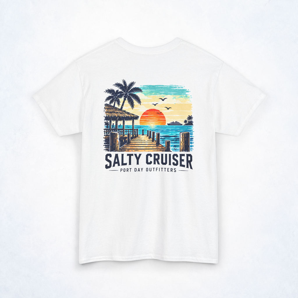 Salty Cruiser Tropical Pier Front and Back Tee