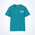 Boats & Hoes Retro Sunset Pontoon Front & Back Tee