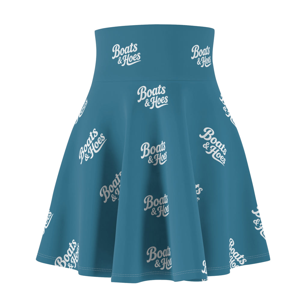 Boats & Hoes Sea Blue Skater Skirt