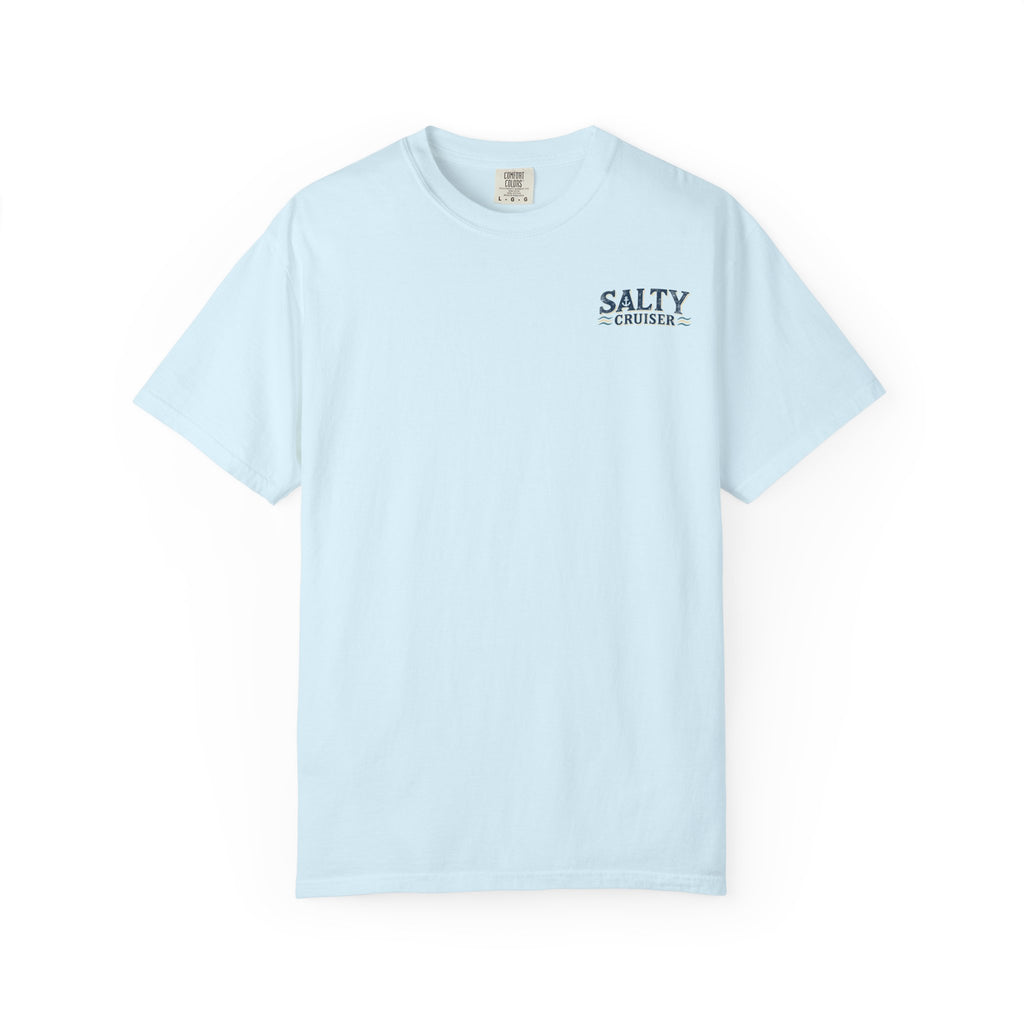 Salty Cruiser Sunset Cruise Front and Back Tee