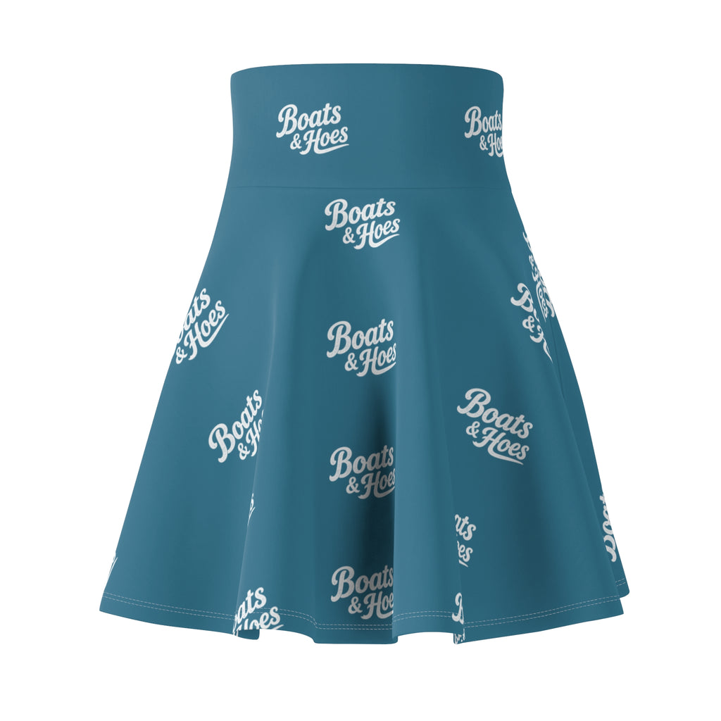 Boats & Hoes Sea Blue Skater Skirt
