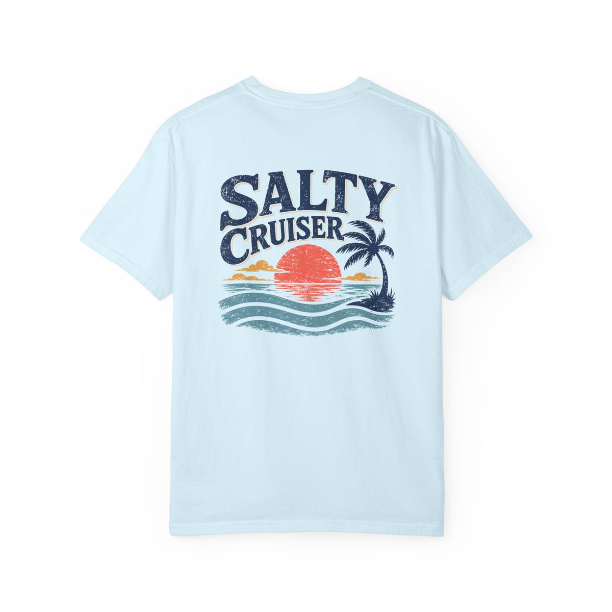 Salty Cruiser Retro Sunset Front and Back Tee