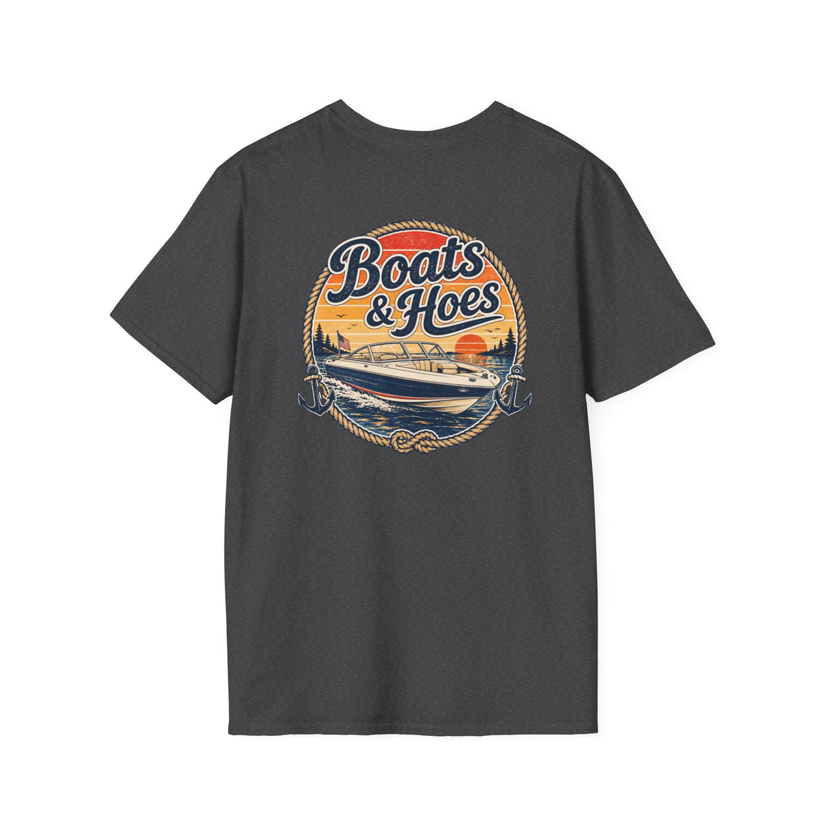 Boats and Hoes Speedboat Front and Back Tee