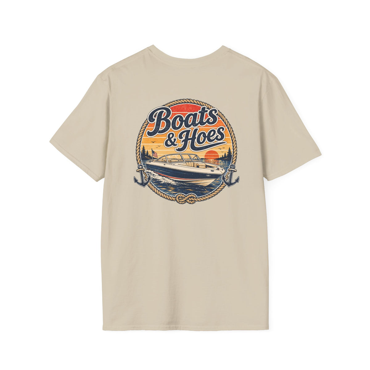 Boats and Hoes Speedboat Front and Back Tee