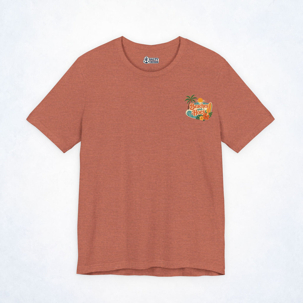 Beaches & Hoes Tropical Sunset Front & Back Tee