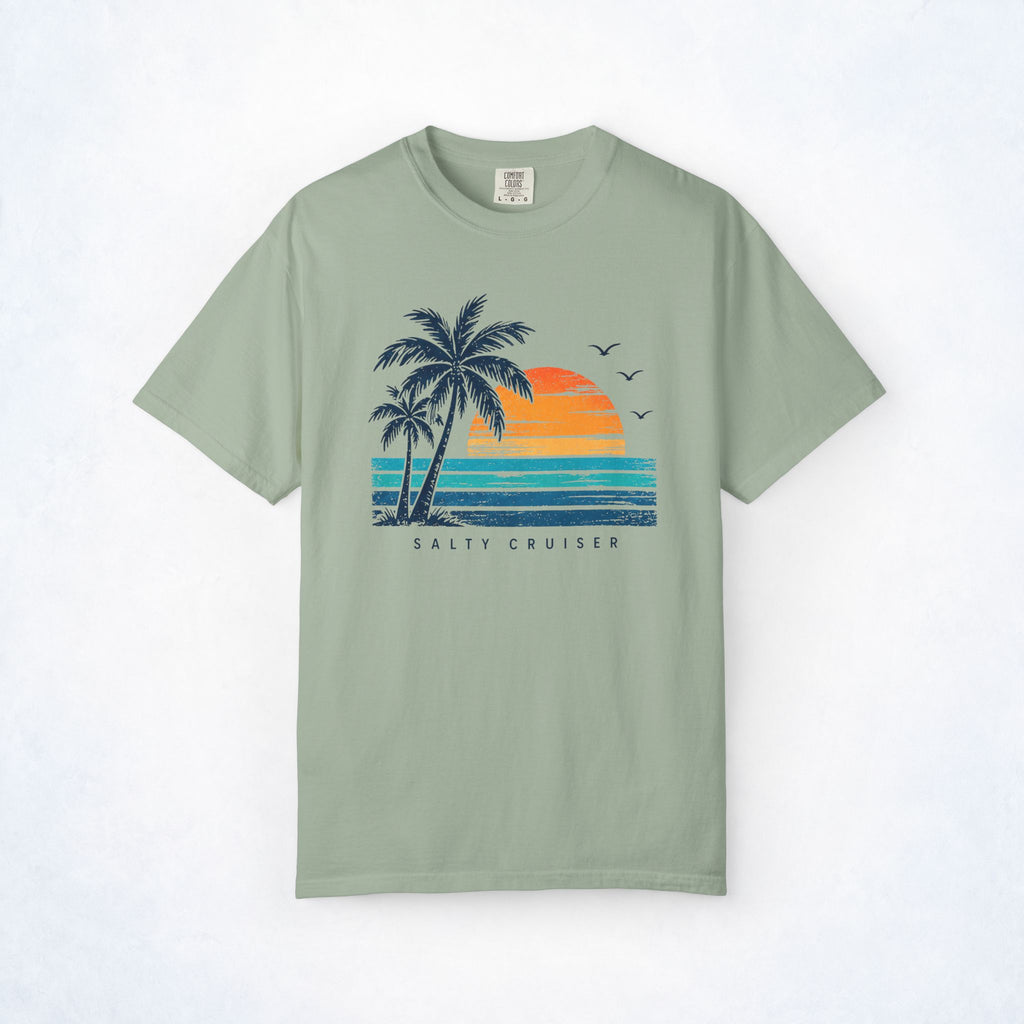 Salty Cruiser Retro Sunset Palm Tee