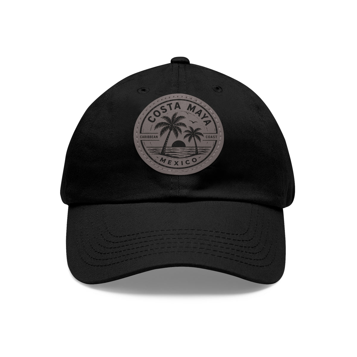 Costa Maya Caribbean Coast Leather Patch Dad Hat