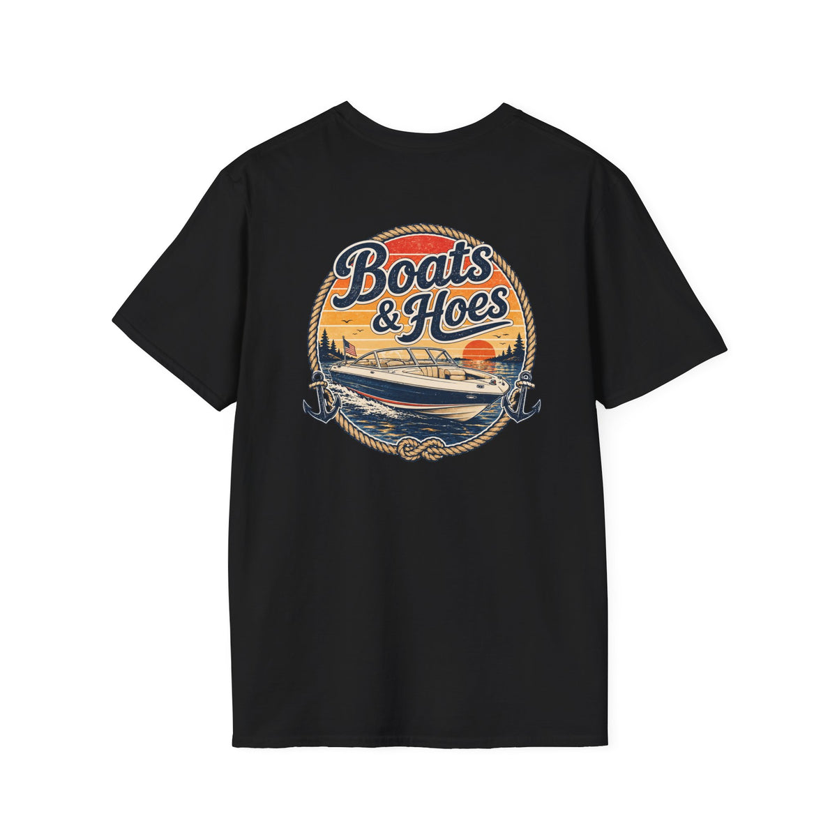 Boats and Hoes Speedboat Front and Back Tee