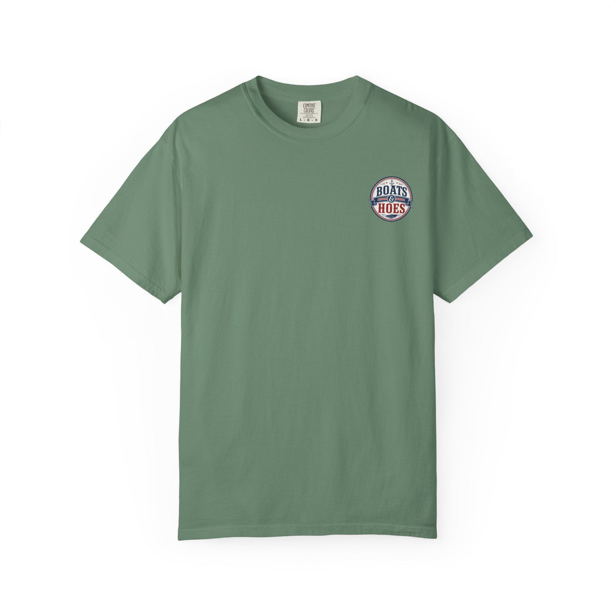 Boats & Hoes Vintage Nautical Badge Front and Back Tee