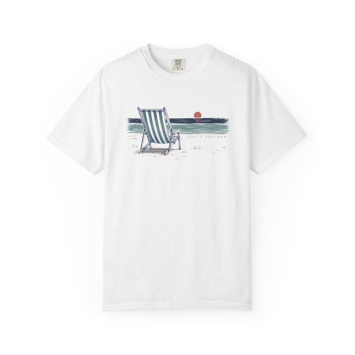 Salty Cruiser Beach Chair Sunset Tee