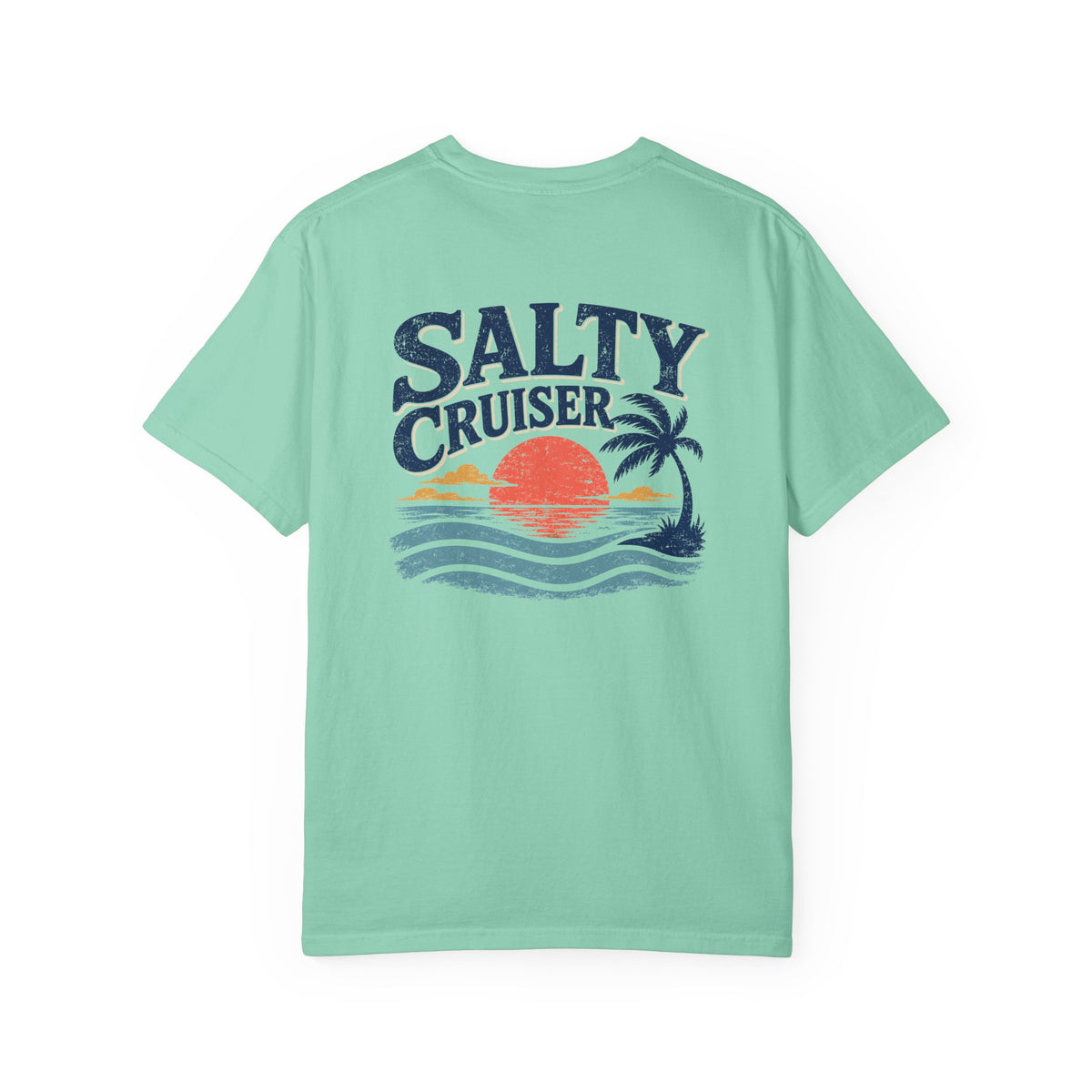 Salty Cruiser Retro Sunset Front and Back Tee