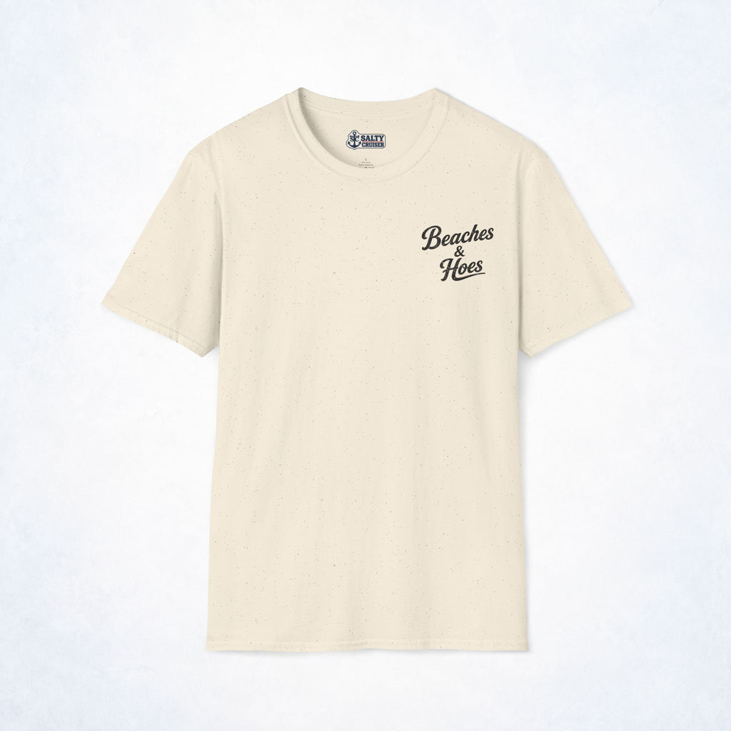 Beaches & Hoes Retro Sunset Front & Back Tee