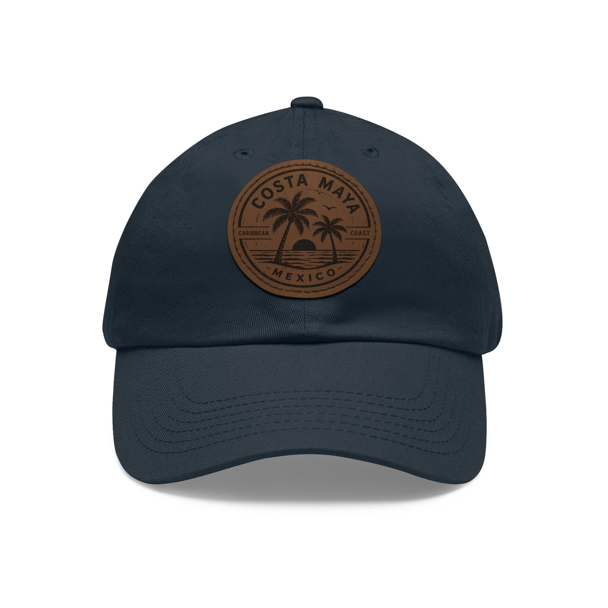 Costa Maya Caribbean Coast Leather Patch Dad Hat