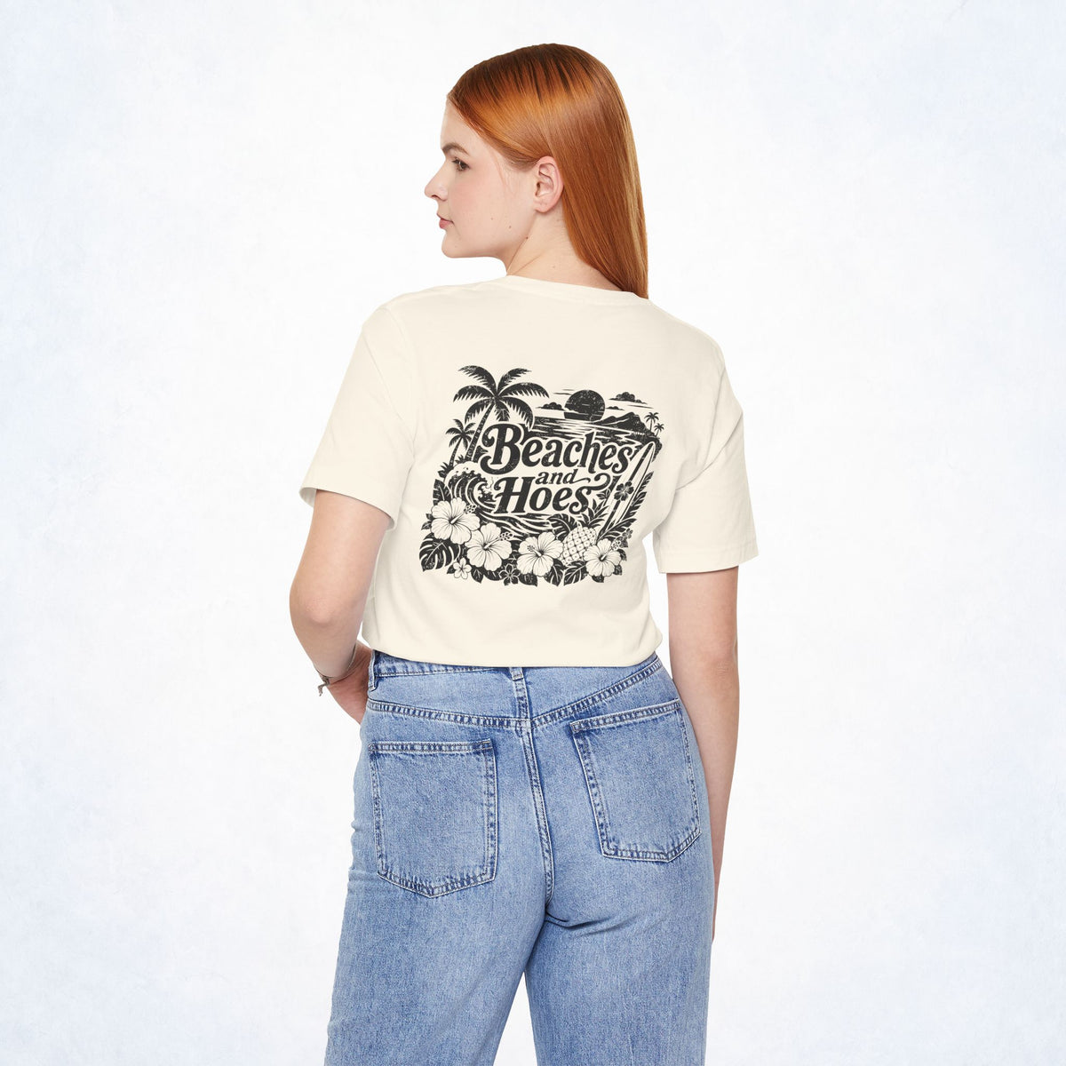 Beaches & Hoes Tropical Front & Back Tee