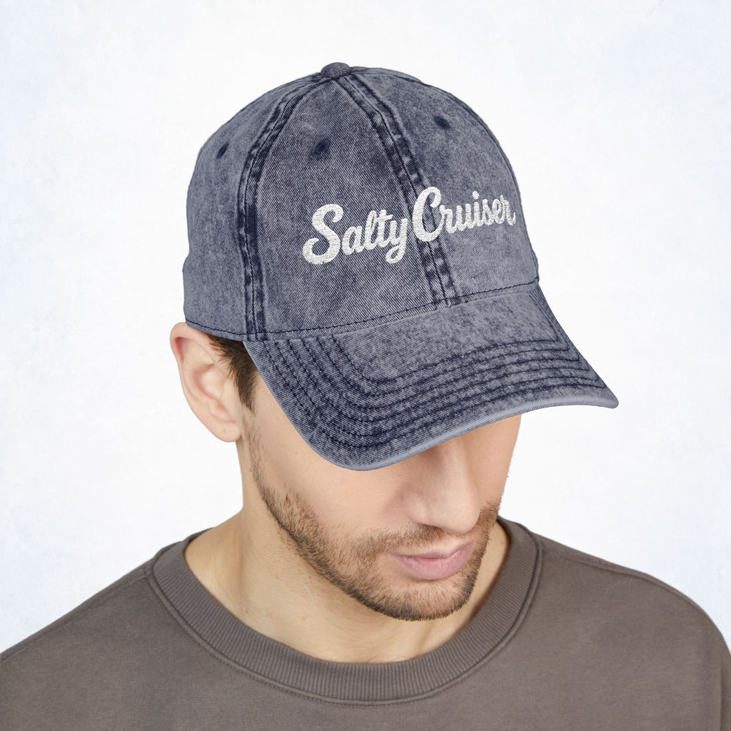 Salty Cruiser Embroidered Vintage Washed Cap
