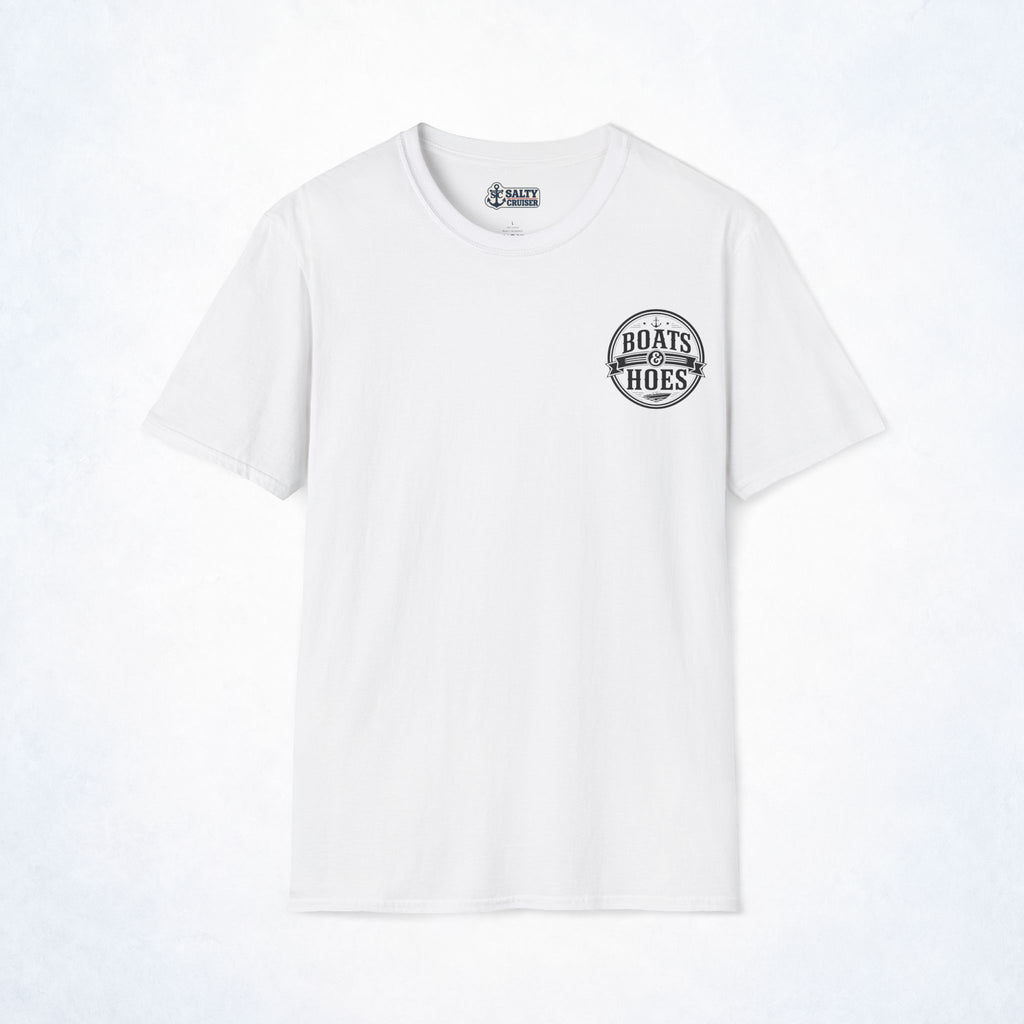Boats and Hoes Badge Front & Back Print Tee