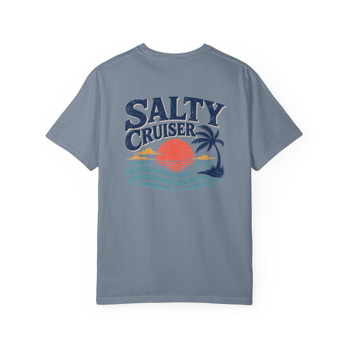 Salty Cruiser Retro Sunset Front and Back Tee
