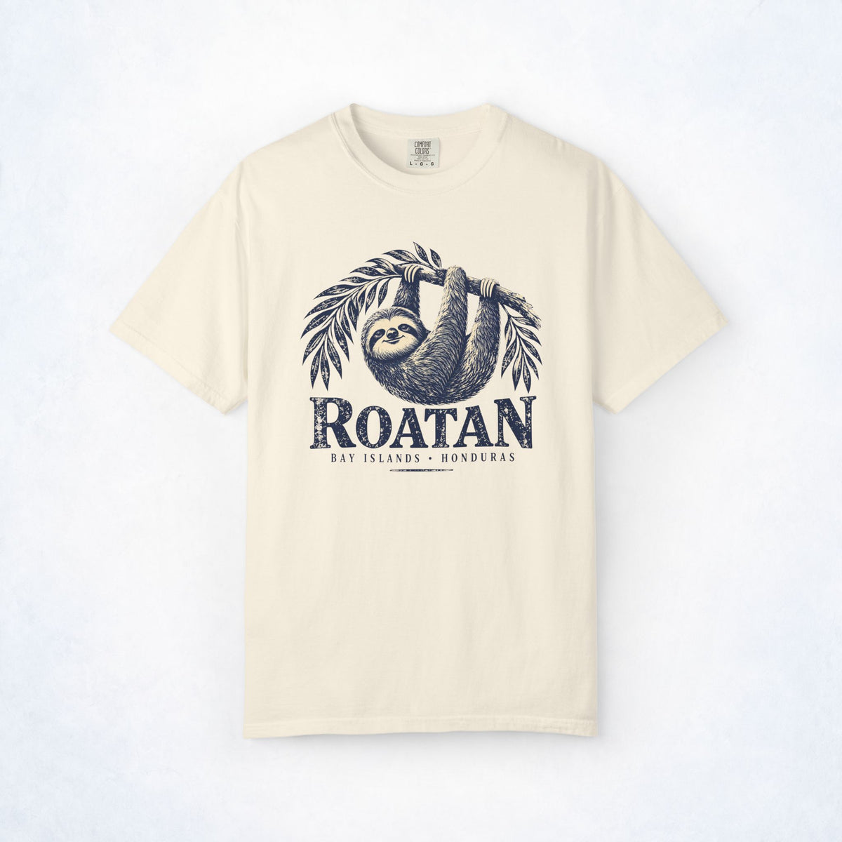 Roatán Honduras Sloth Comfort Colors Tee