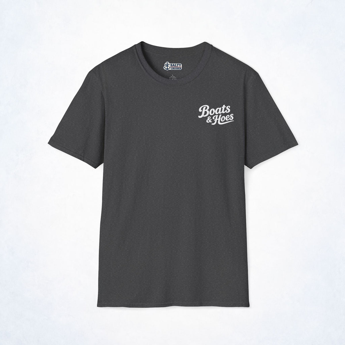 Boats & Hoes Retro Sunset Pontoon Front & Back Tee