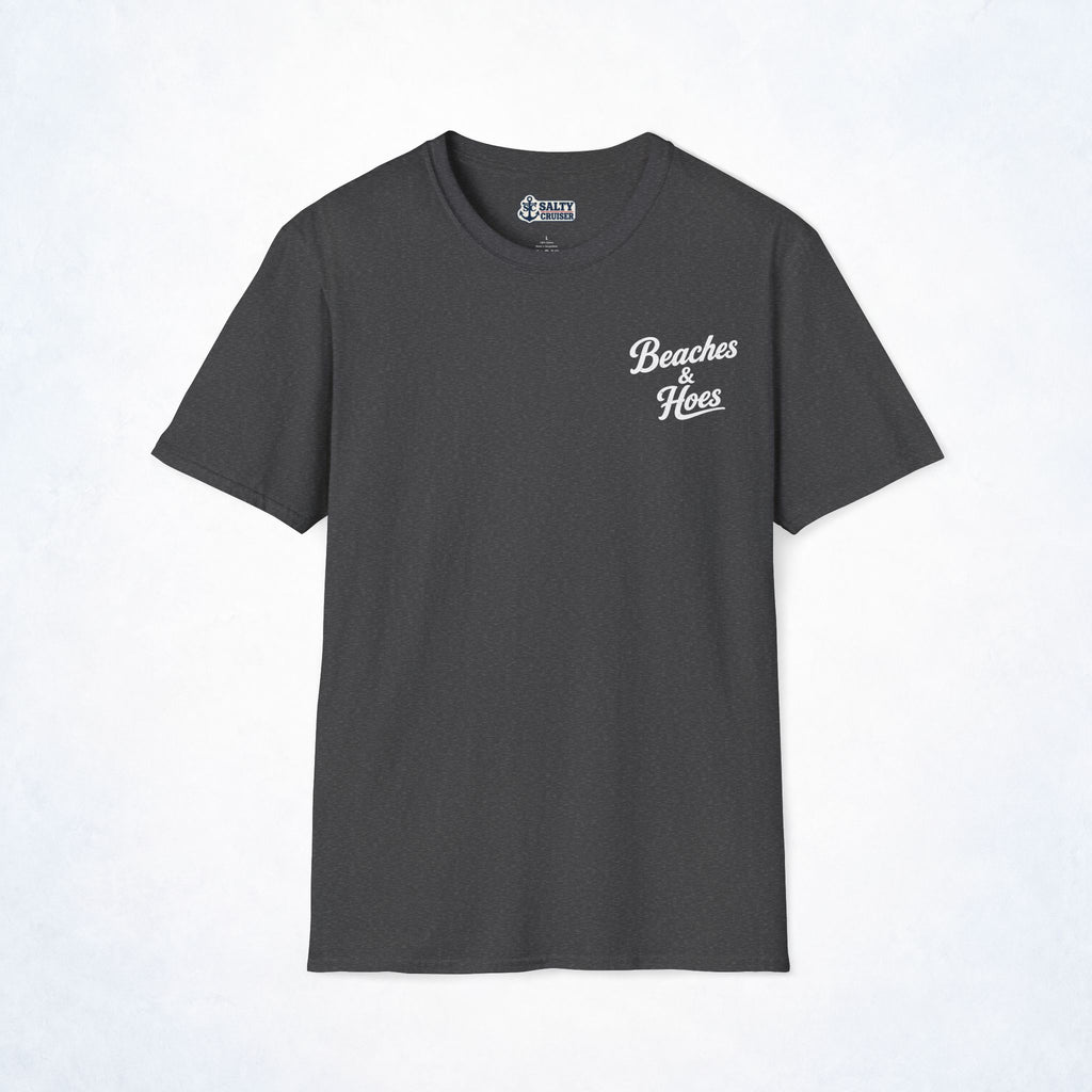 Beaches & Hoes Retro Sunset Front & Back Tee