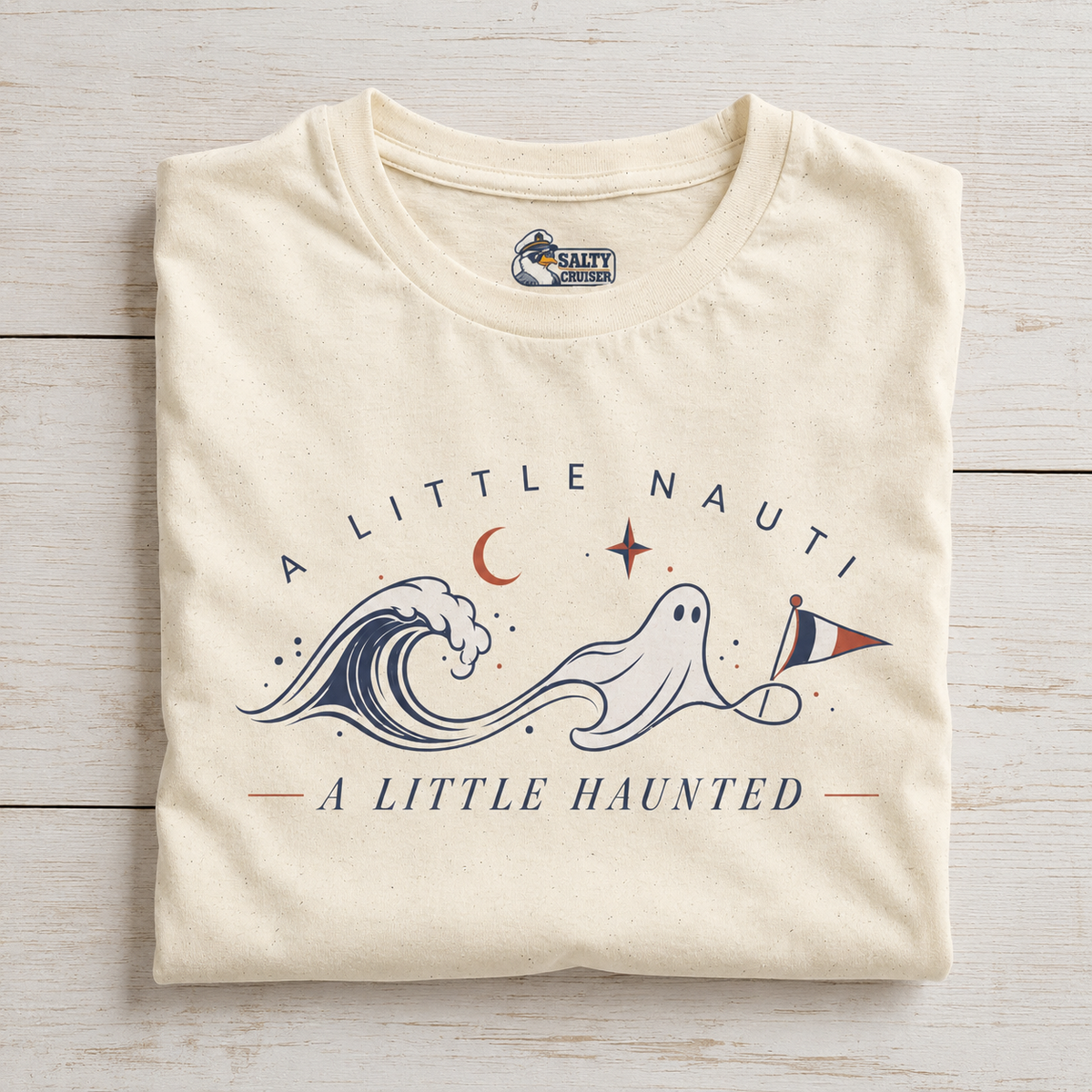 A Little Nauti A Little Haunted Ghost Wave Cruise Tee