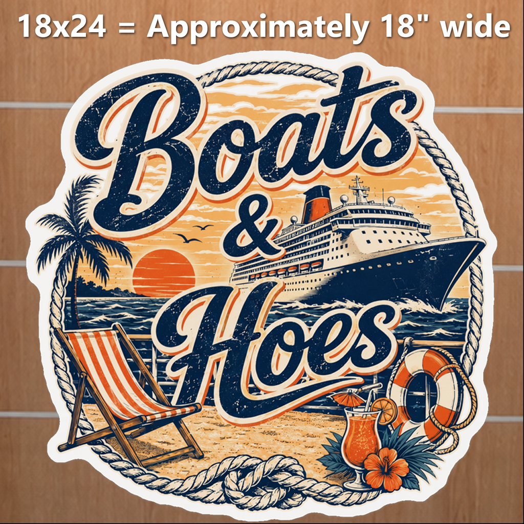 Boats and Hoes Cruise Cabin Door Magnet