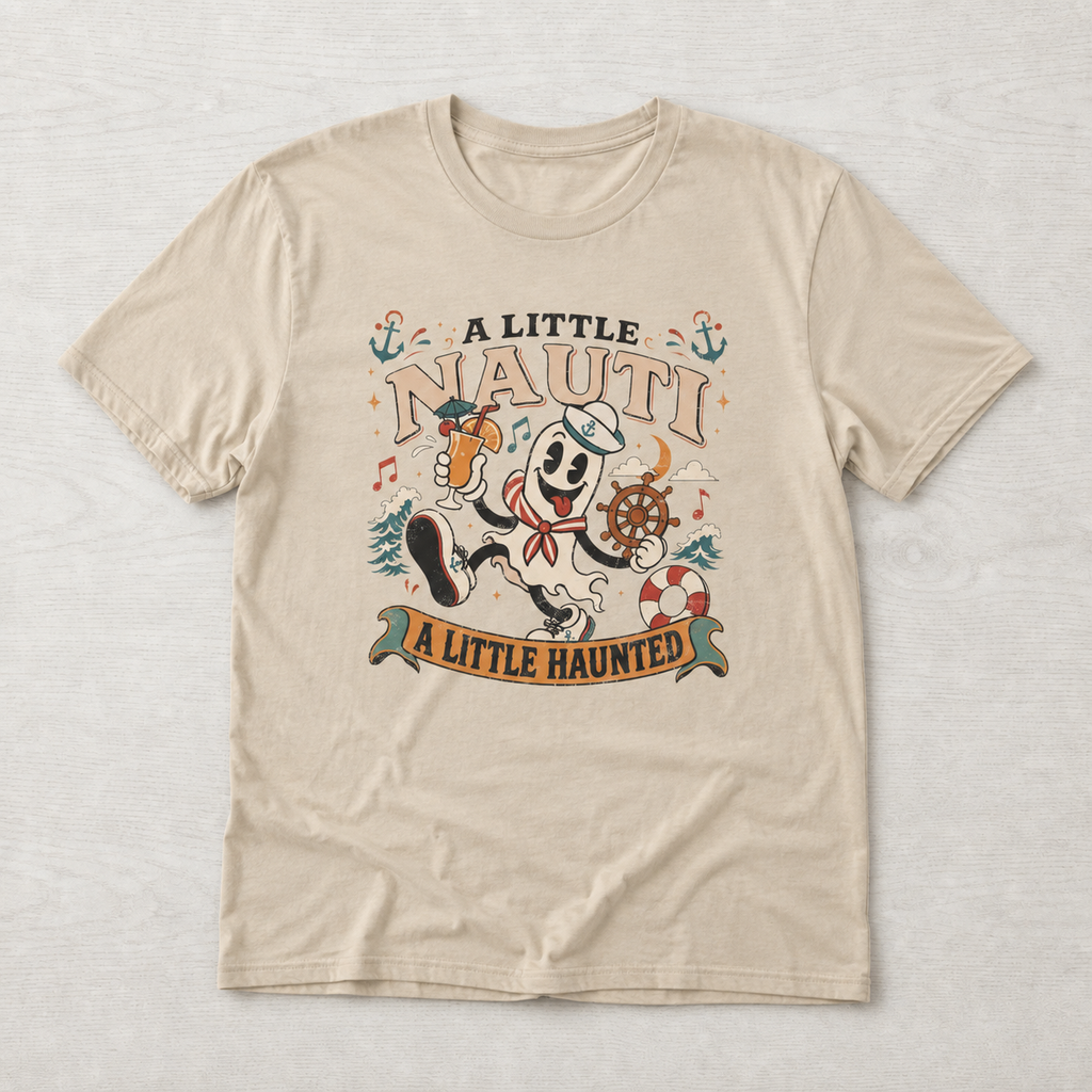 A Little Nauti A Little Haunted Ghost Sailor Cruise Tee
