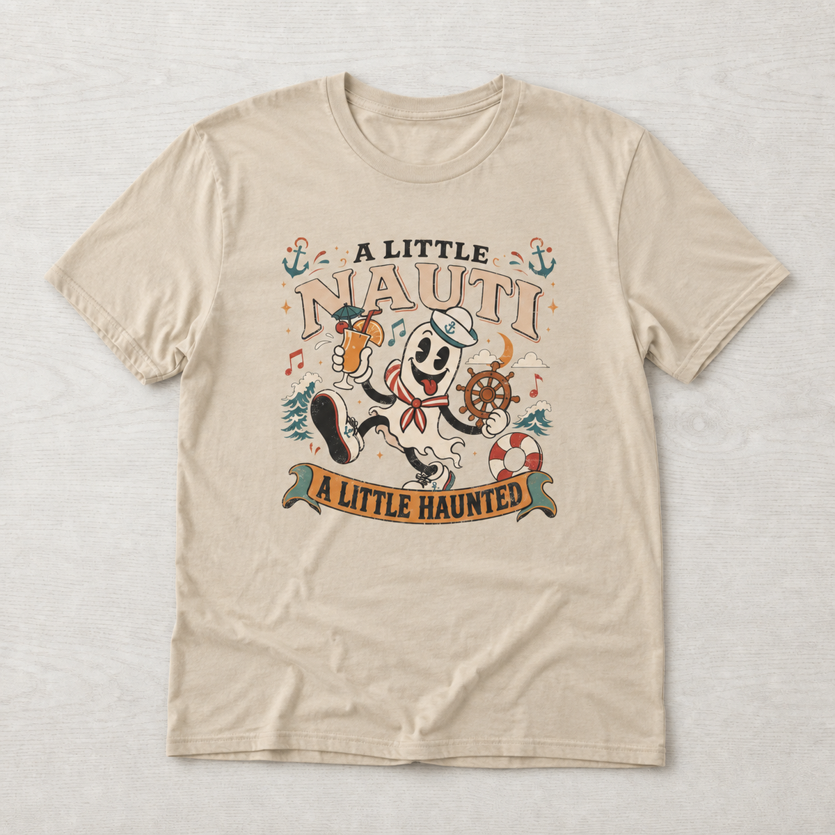 A Little Nauti A Little Haunted Ghost Sailor Cruise Tee