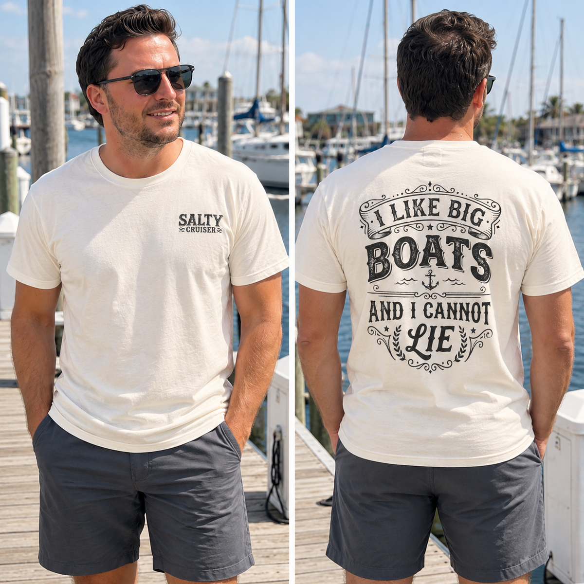 I Like Big Boats Front and Back Cruise Tee