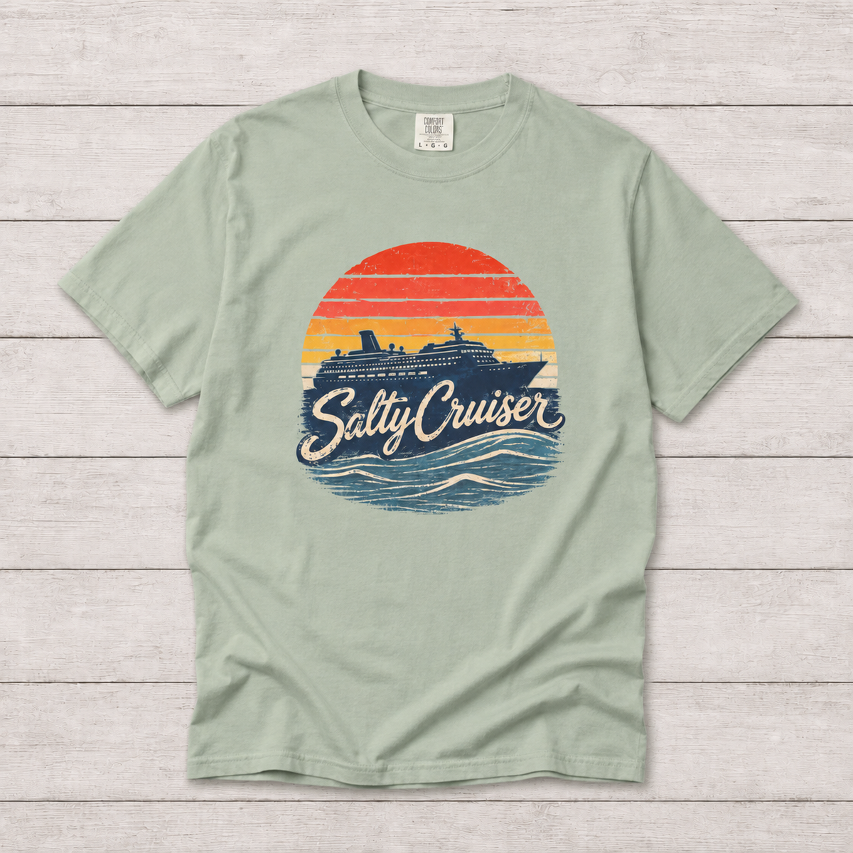 Salty Cruiser Retro Sunset Cruise Tee