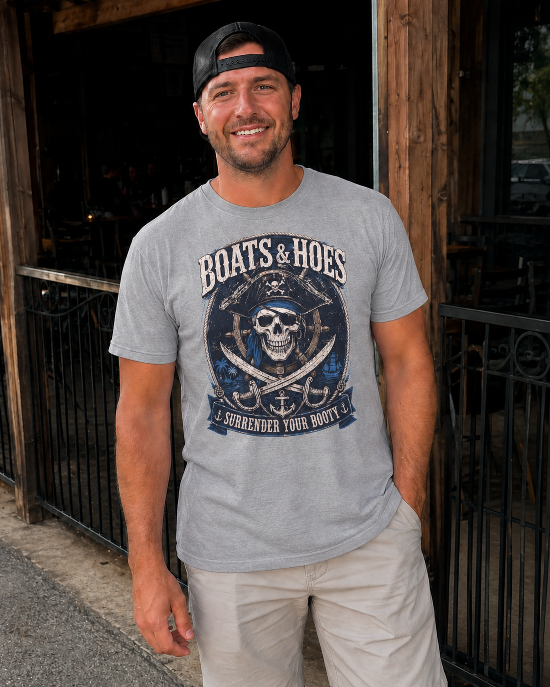 Boats and Hoes Pirate Tee