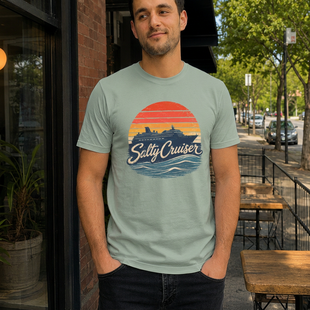 Salty Cruiser Retro Sunset Cruise Tee