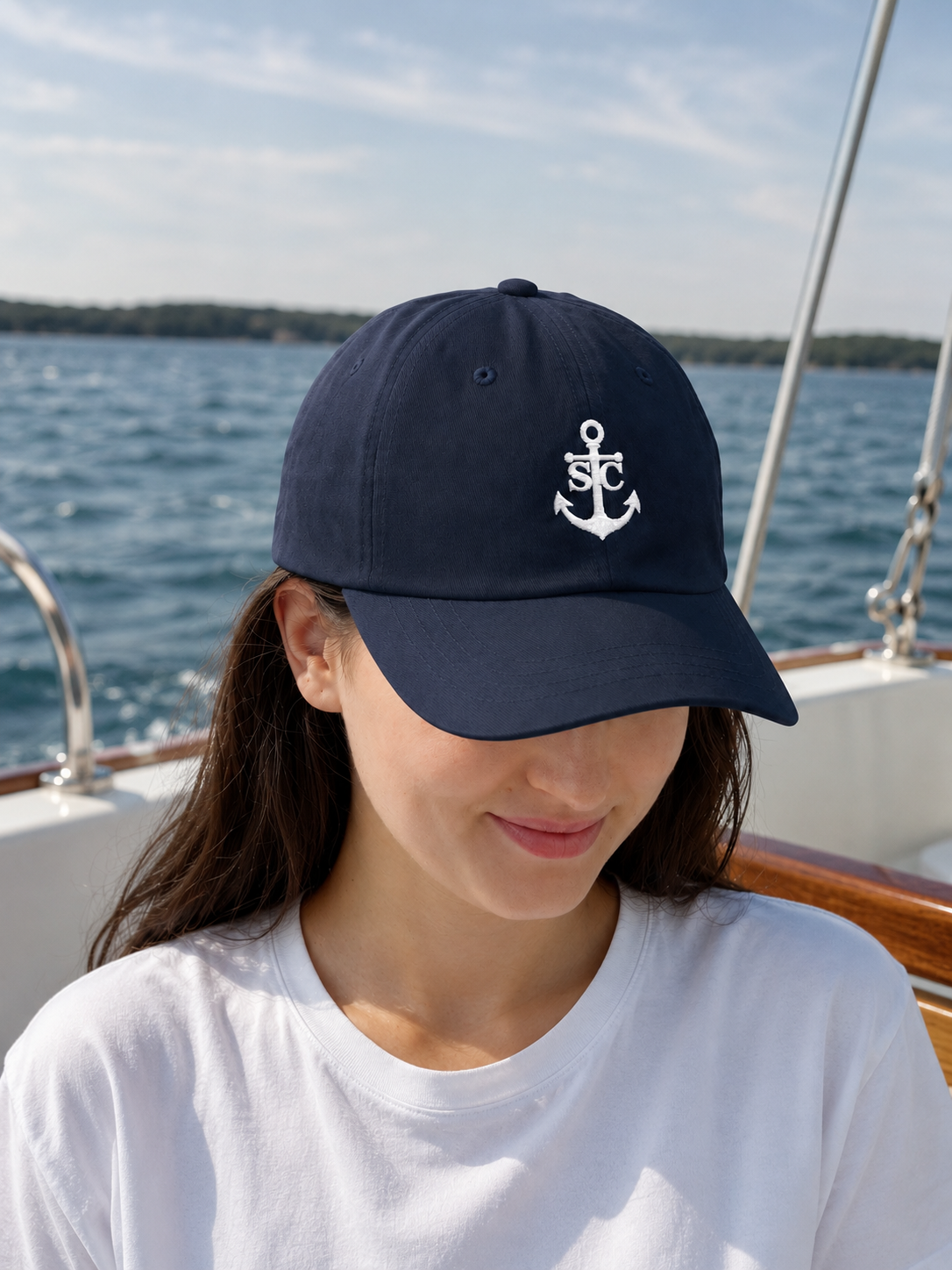 Salty Cruiser Anchor Embroidered Dad Cap