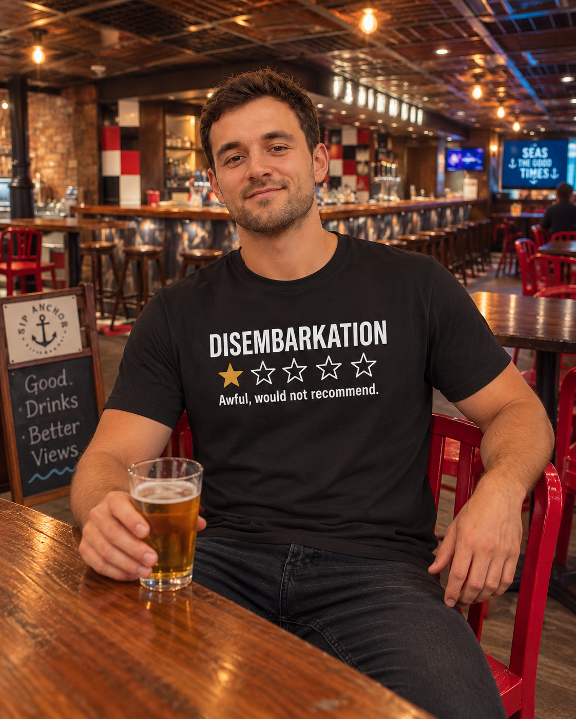 Disembarkation One-Star Review Cruise Tee